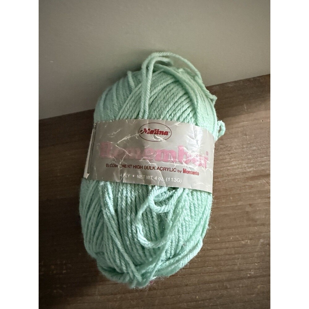 Vintage Malina Acrilan Knitting Yarn Seafood Green Blue 100% Acrylic 4 Oz
